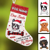 Personalized Christmas Dog Dear Santa Stocking OB143 26O57 thumb 1