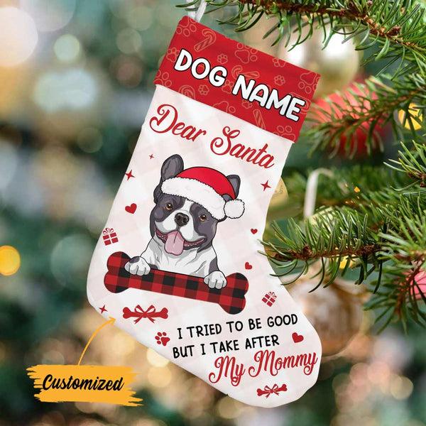 Personalized Christmas Stocking with Your Dog's Funny Photo - Famvibe