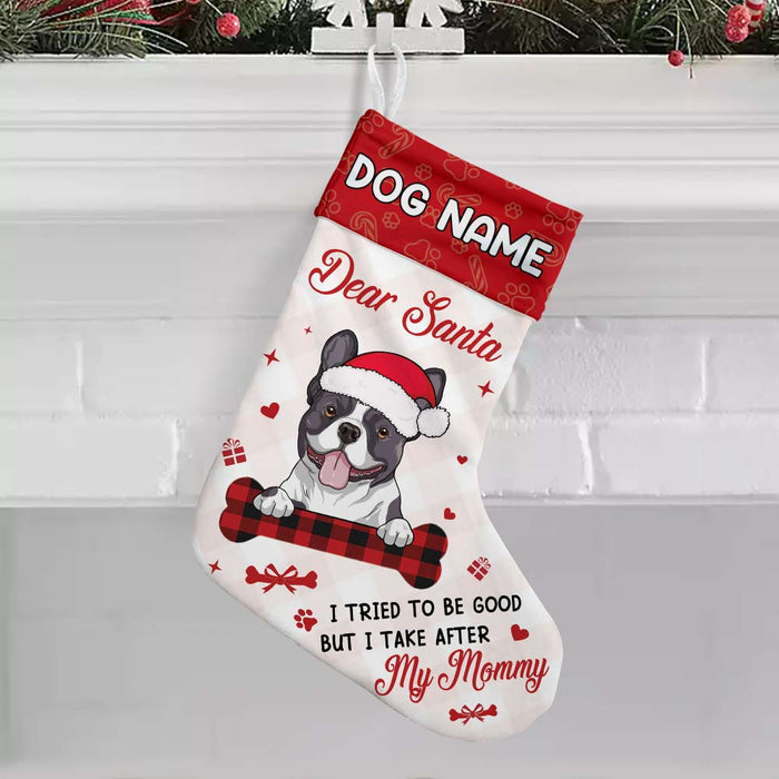 Personalized Christmas Stocking with Your Dog's Funny Photo - Famvibe