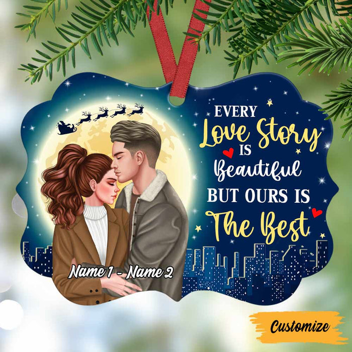 Personalized Our Love Story Couple Christmas Benelux Ornament OB153 23O57 1