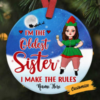 Personalized Sisters Friends Christmas Circle Ornament OB142 30O58 thumb 1