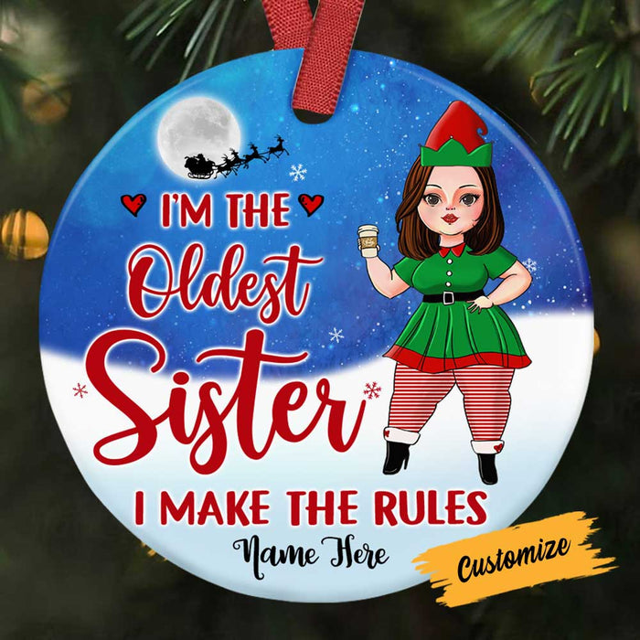 Personalized Sisters Friends Christmas Circle Ornament OB142 30O58 1