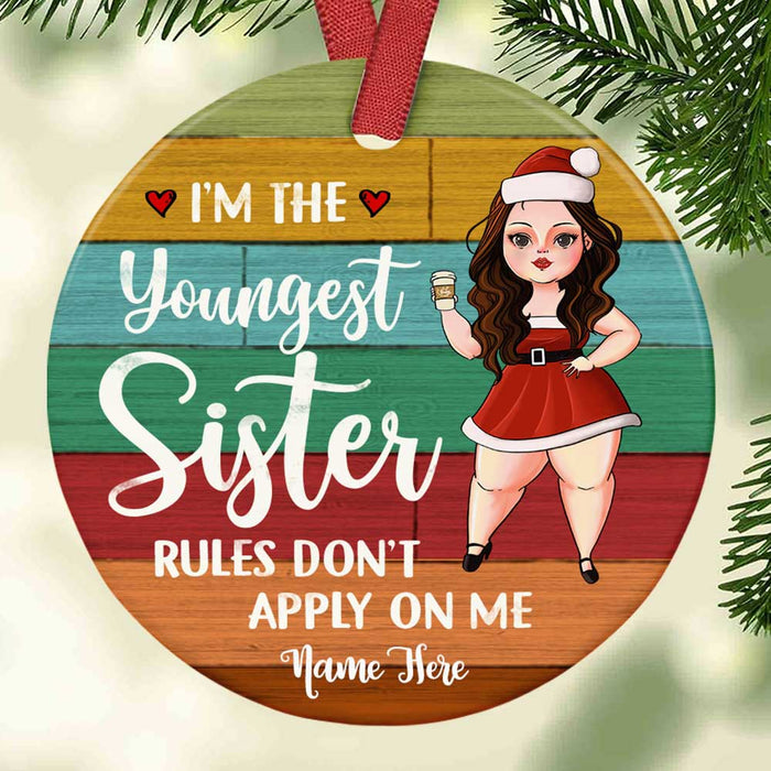 Personalized Sisters Friends Christmas Circle Ornament OB142 30O58 1