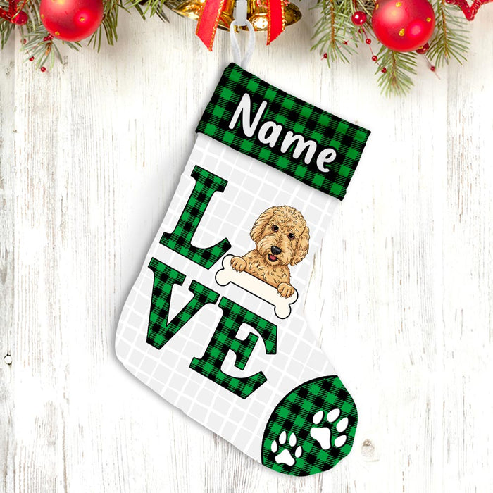 Personalized Dog Love Christmas Stocking OB145 81O47 1