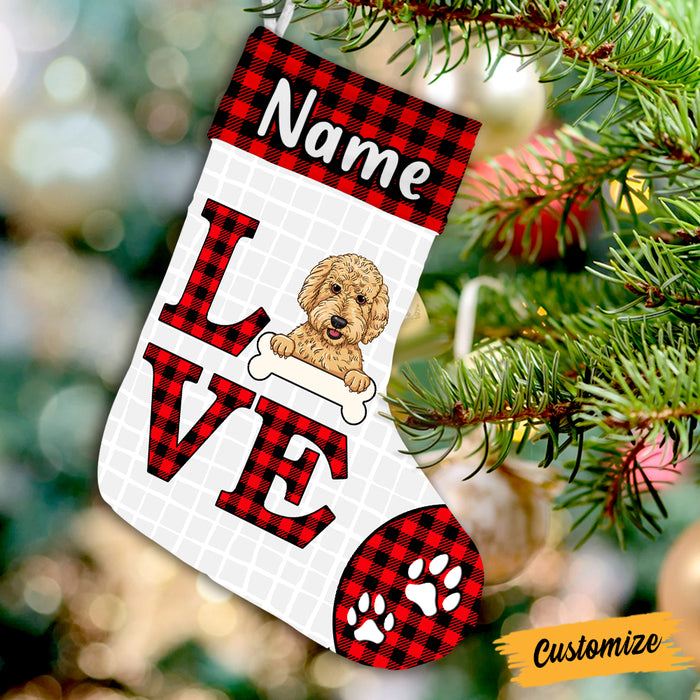 Personalized Dog Love Christmas Stocking OB145 81O47 1