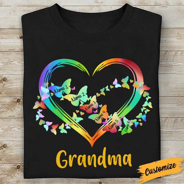 Personalized Mom Grandma Butterfly T Shirt OB152 95O34 1