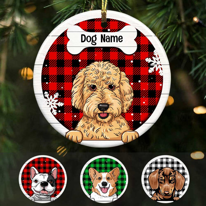 Personalized Dog Christmas Circle Ornament OB151 85O47 1
