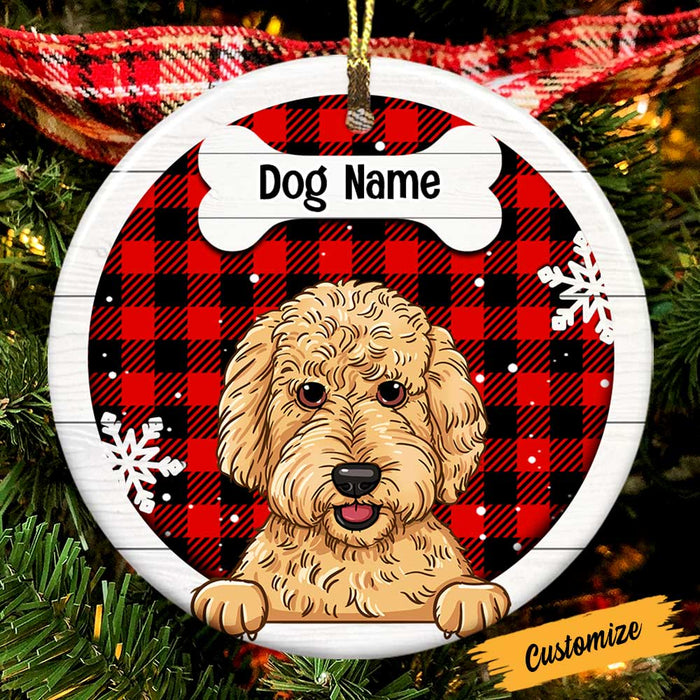 Personalized Dog Christmas Circle Ornament OB151 85O47 1