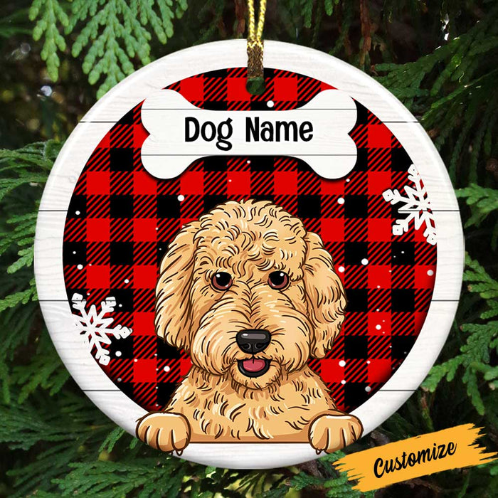 Personalized Dog Christmas Circle Ornament OB151 85O47 1
