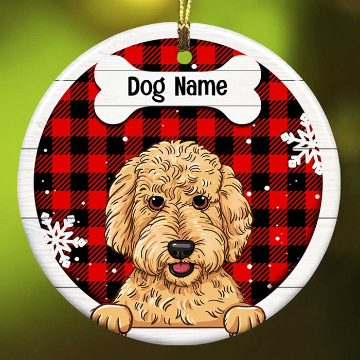 Personalized Dog Christmas Circle Ornament OB151 85O47 1