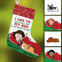 Personalized Dog Mom Peopley Outside Christmas Stocking OB154 95O57 thumb 1