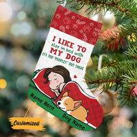 Personalized Dog Mom Peopley Outside Christmas Stocking OB154 95O57 thumb 1