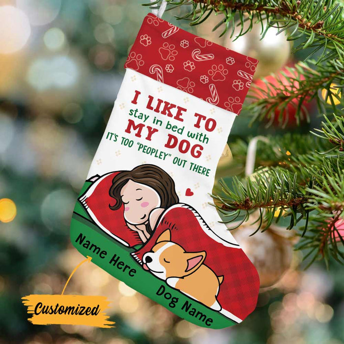 Personalized Dog Mom Peopley Outside Christmas Stocking OB154 95O57 1