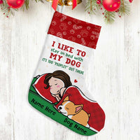 Personalized Dog Mom Peopley Outside Christmas Stocking OB154 95O57 thumb 1