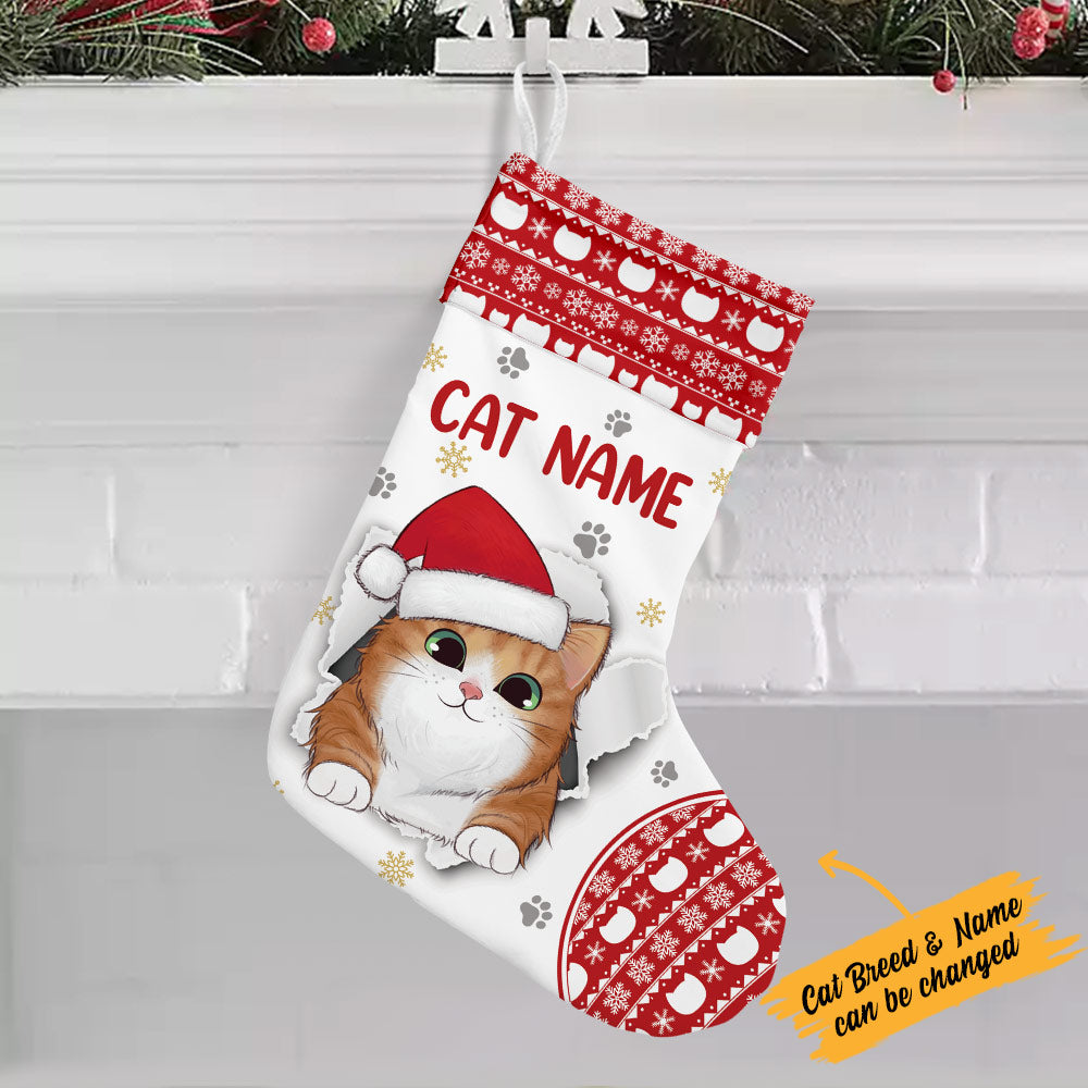 Personalized Christmas Cat Mom Said Stocking OB161 26O36
