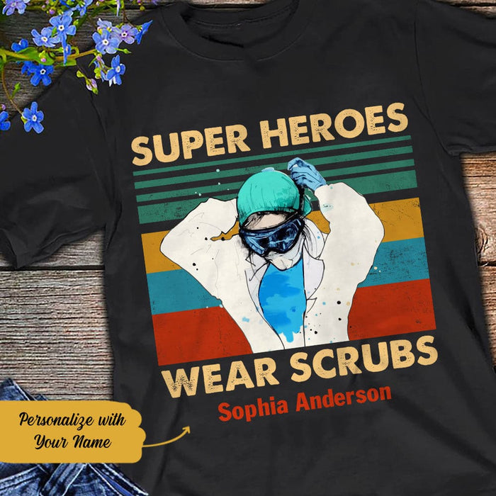 Personalized Nurse Super Heroes Vintage T Shirt JN242 30O58 1