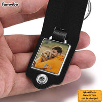 Personalized Gift For Dog Lovers You Left Paw Prints On My Heart Leather Photo Keychain 31530 thumb 1