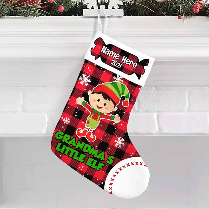 Personalized Grandson Christmas Elf Stocking OB155 30O58 1