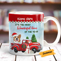 Personalized Dog Red Truck Christmas Mug SB105 87O58 thumb 1
