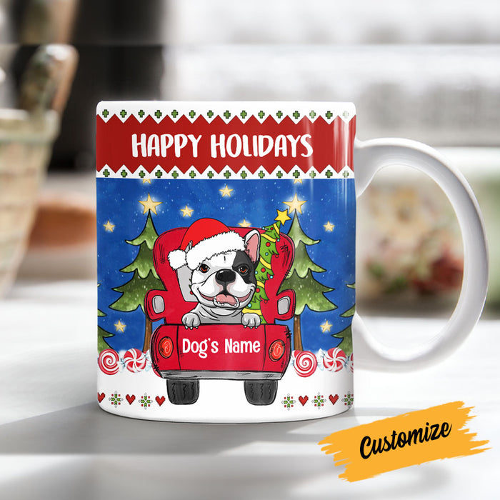 Personalized Dog Red Truck Christmas Mug SB104 87O53 1