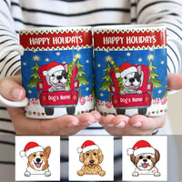 Personalized Dog Red Truck Christmas Mug SB104 87O53 thumb 1