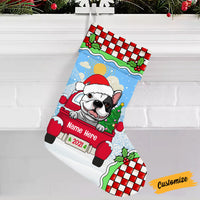 Personalized Dog Red Truck Christmas Stocking OB155 87O53 thumb 1