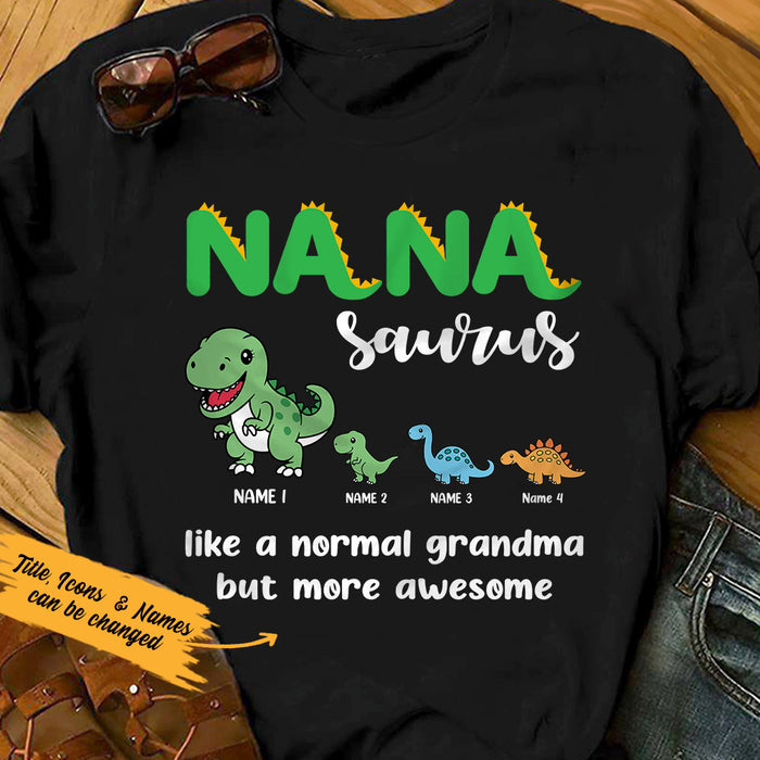 Personalized Mamasaurus Mom Nanasaurus Grandma T Shirt OB163 85O36 1