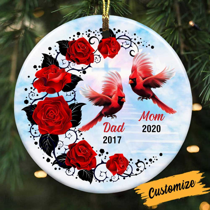Personalized Memo Cardinal Christmas Circle Ornament OB181 95O34 1