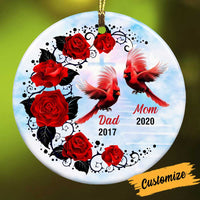 Personalized Memo Cardinal Christmas Circle Ornament OB181 95O34 thumb 1