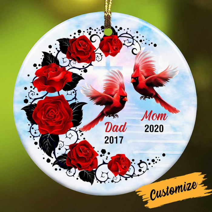Personalized Memo Cardinal Christmas Circle Ornament OB181 95O34 1