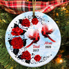 Personalized Memo Cardinal Christmas Circle Ornament OB181 95O34 thumb 1
