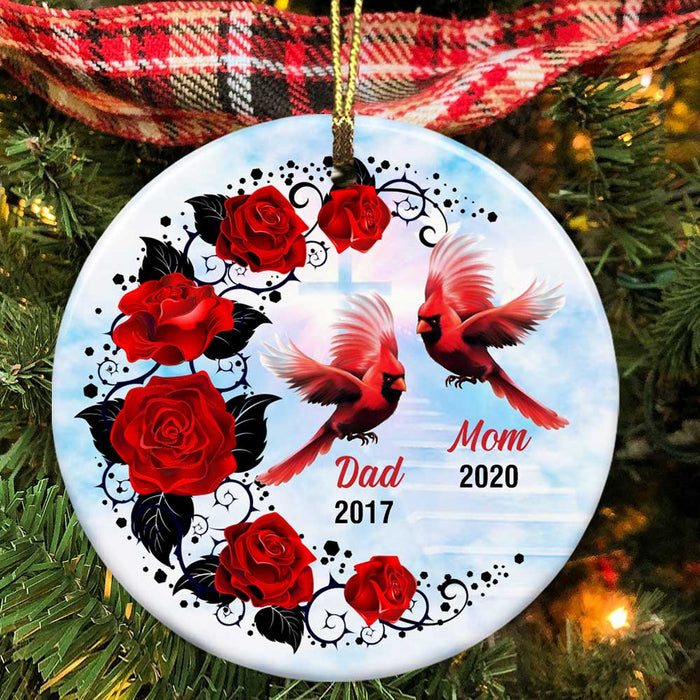 Personalized Memo Cardinal Christmas Circle Ornament OB181 95O34 1