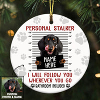 Personalized Dog Personal Stalker Christmas Circle Ornament OB191 95O36 thumb 1