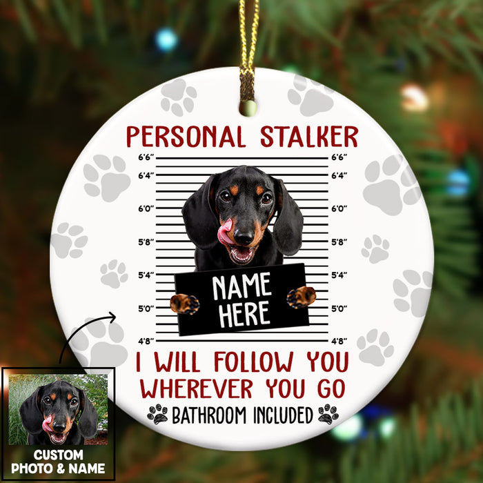Personalized Dog Personal Stalker Christmas Circle Ornament OB191 95O36 1