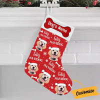 Personalized Christmas Dog Feliz Navidog Photo Stocking OB202 26O34 thumb 1