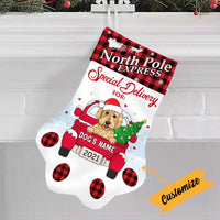 Personalized Dog Red Truck Christmas Paw Stocking OB202 87O57 thumb 1
