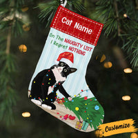 Personalized Tuxedo Cat On The Naughty List Regret Nothing Stocking OB211 85O34 thumb 1