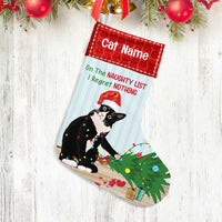Personalized Tuxedo Cat On The Naughty List Regret Nothing Stocking OB211 85O34 thumb 1