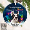 Personalized Memo Cat Dog Photo In My Heart Circle Ornament OB261 30O58 thumb 1