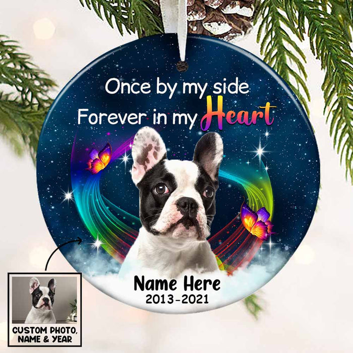 Personalized Memo Cat Dog Photo In My Heart Circle Ornament OB261 30O58 1