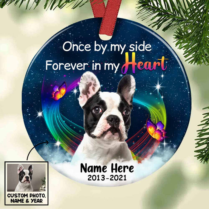Personalized Memo Cat Dog Photo In My Heart Circle Ornament OB261 30O58 1