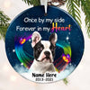 Personalized Memo Cat Dog Photo In My Heart Circle Ornament OB261 30O58 1