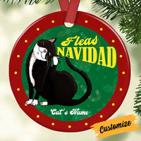 Personalized Christmas Cat Meowmy Mom Fleas Navidad Circle Ornament OB211 24O32 thumb 1