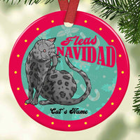 Personalized Christmas Cat Meowmy Mom Fleas Navidad Circle Ornament OB211 24O32 thumb 1