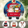 Personalized Cat Red Truck Christmas Circle Ornament OB214 81O34 1
