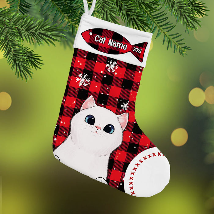Personalized Christmas Cat Stocking OB222 23O36 1