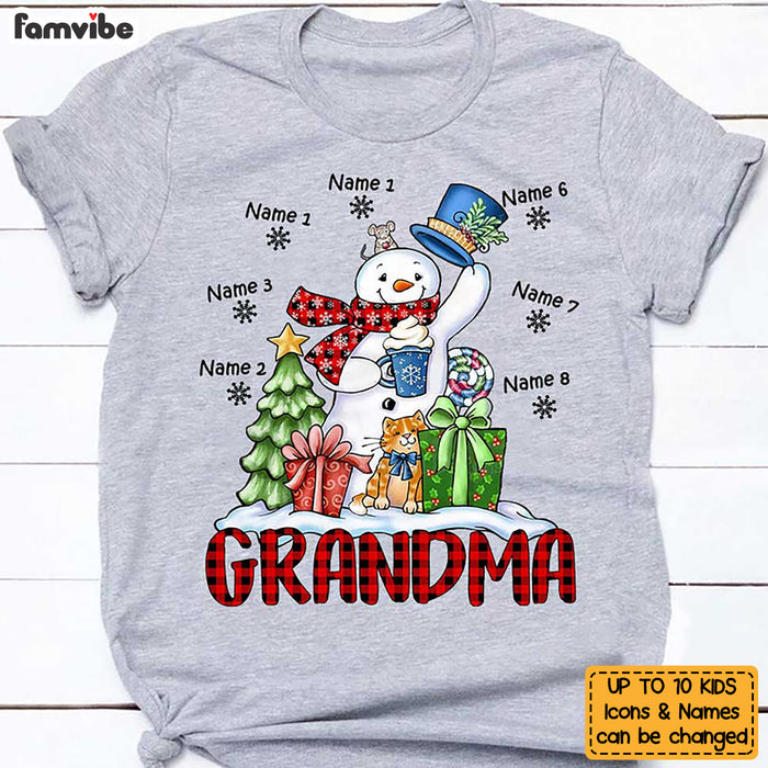 Personalized Grandma Snowman Christmas T Shirt OB224 30O58 1