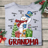 Personalized Grandma Snowman Christmas T Shirt OB224 30O58 thumb 1