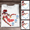 Personalized Mom Grandma Snowman Christmas T Shirt OB222 95O57 1