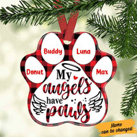 Personalized Cat Dog My Angel Has Paw Paw Ornament OB231 85O57 thumb 1